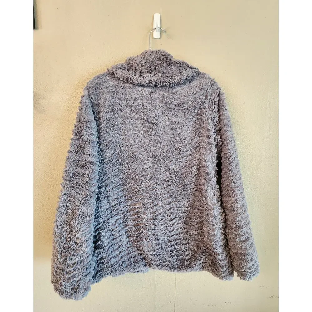 Patagonia Girls Coat Jacket SZ XXL (16-18) Gray Faux Fur